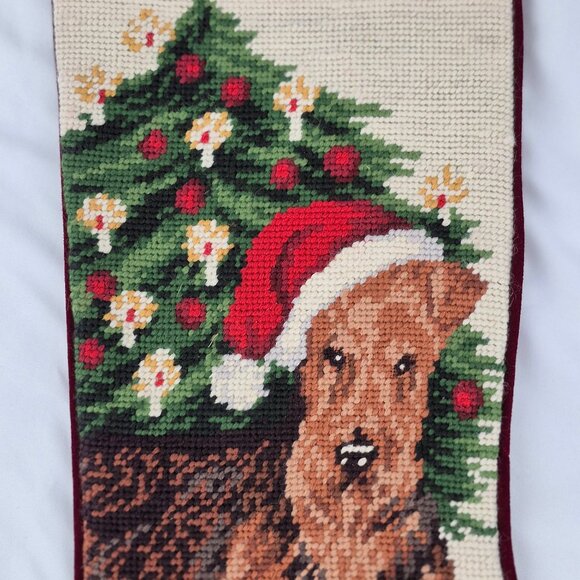 Dog Needlepoint Christmas Stocking - Picture 3 of 16